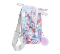 Sosoport Sequin Unicorn Backpack Pu and Polyester Material Zipper Closure with Plush Ball Unique and Adorable Travel Bag for Outdoor Travel and Short Trips