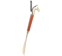 Sosoport Shoe Assistance Delicate Design Handle Smooth Long Wooden Horn Alloy Material Ergonomic Shoe Lifter the Home Use Elderly