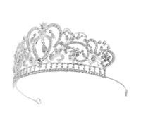 Sosoport Silver Crystal Crown for Women with Dazzling Shine and Secure Fit, Elegant Water Rhinestone Alloy Hair Accessories for Pageants and Birthday Parties