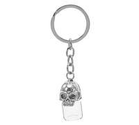 Sosoport Skull Keychain with Glass Urn for Pet Ashes and Hair Keepsake Memorial Pendant Lightweight Memorial Key Ring