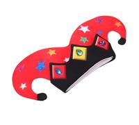 Sosoport Small Clown Party Hat for Adults, Red Polyester with Exaggerated Shapes and Vivid Colours, Eye-catching Festival Headdress to Enhance Group Games and Parades