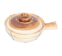 Sosoport Small Handheld Pottery Clay Casserole Pot Multi Functional Stewing Pot for Household Cooking with Steam Vent Lid Heat Resistant Material for Garden and Family Gatherings