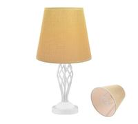 Sosoport Soft Light Diffusion Linen Lampshade E27 Fabric 7.5 Inch for Desk Lamps and Office Decoration