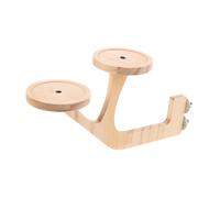 Sosoport Solid Wood Parrot Perch Stand for Cage Natural Climbing Platform with Smooth Surface for Dental Health Protective Feet and Stable Support Suitable for Conures Budgies Cockatiels