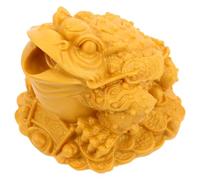 Sosoport Spouting Golden Toad Water Fountain Statue Small Orange Frog Pond Sculpture for Home Garden Tea Table Decor with Water Flow Feature