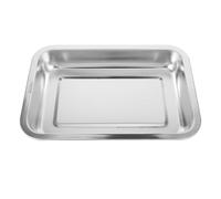 Sosoport Stainless Steel Cat Litter Box Open Litter Tray Stainless Steel No Spilling for Kittens and Cats