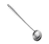 Sosoport Stainless Steel Cooking Spoon Long Handle Ergonomic Kitchen Ladle Lightweight Corrosion Resistant Scoop for Home and Professional Use