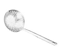 Sosoport Stainless Steel Frying Spoon Strainer with Large Capacity and Unique Shaped Handle, Multi-Purpose Kitchen Ladle for Scooping Noodles and Foods in Home Kitchens
