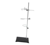 Sosoport Stainless Steel Laboratory Stand Clamp with Square Base Multi Functional Support for Chemical Experiments Easy Assembly Funnel Holder for Teaching and Filtration Use