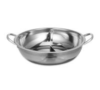 Sosoport Sturdy Stainless Steel Hot Pot Divider Twin Divided Hotpot Double-Flavor Soup Pan for Home Kitchen Induction Cooktop, Gas Stove, Smooth Interior Surface