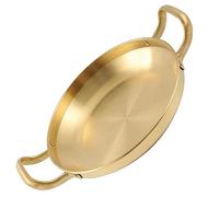 Sosoport Thickened Stainless Steel Hot Pot Korean Seafood Cooking Pan Flat Bottom Family Stew Pot with Heat Resistant Handles Quick Heat Conduction Easy Clean Surface for Kitchen Use