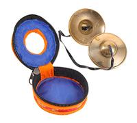 Sosoport Tibetan Copper Tingsha Cymbal Bells Set for Yoga Meditation and Religious Ceremony Handcrafted Smooth Surface Finger Percussion Instrument with Bell Pouch Traditional Buddhist