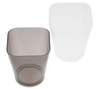 Sosoport Translucent Measure Cup and Measuring Pitcher 2Pcs Square Design with Capacity Scale Plastic Material High Accuracy for Kitchen Baking and Home Use