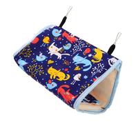 Sosoport Triangular Blue Fabric Parrot Warm Bed Hanging Nest with Removable Design Cute Cartoon Style for Bird Cage