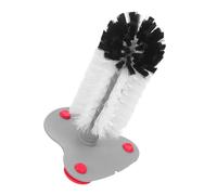 Sosoport Turtle Shell Cleaning Brush with Suction Cup, Double-sided Scrubber for Aquarium and Reptile Tank, Black and White Shell Polishing and Back Scratching Tool for Turtle Care