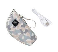Sosoport USB Feeding Bottle Warmer Sleeve Portable Bottle Heating Cover for Outdoor Use Efficiently Preserves Warmth Zipper Closure Stretchable Design in Stylish Camouflage Grey