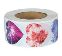 Sosoport Valentine’S Day Heart Stickers Roll 1 Inch Copperplate Paper Adhesive Seal Labels for Wrapping and Craft Decoration