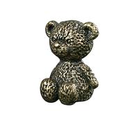 Sosoport Vintage Brass Bear Ornament Decorative Desktop Table Decor for Office Home Tearoom Retro Miniature Animal Statue with Fine Craftsmanship and Unique Creative Design