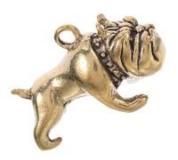 Sosoport Vintage Brass Bulldog Keychain Pendant for Bag Hanging Decor Unique Dog Keychain Charm Delicate Bulldog Pendant for DIY Craft