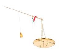 Sosoport Vintage Copper Kitchen Scale Portable Handheld Traditional Chinese Medicine Weighing Pan for Precise Spice and Ingredient Measurement