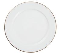 Sosoport White Ceramic Dinner Plate Gold Edge for Cheese Nuts and Desserts | Smooth Modern Finish, Stackable Storage, Easy Cleaning, Suitable for Restaurants, Catering, Food Shops and Table Settings