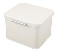 Sosoport White Iron Snack Tin with Lid for Pantry and Laundry Storage