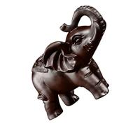 Sosoport Wooden Elephant Ornament Carved Ebony Wood Figurine Sculpture Smooth Handcrafted Desktop Decoration Home Decor Gift