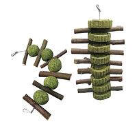 Sosoport Wooden Hamster Squeeze Toys Rabbit Chew Toy Pet Chewing Plaything 2 Pack