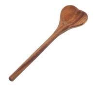 Sosoport Wooden Heart Shape Spoon 18Cm Acacia Wood Small Stirring Spoon Reusable for Kitchen and Tea Use