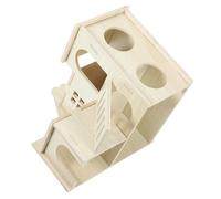 Sosoport Wooden Hideout Hamster House Wear-resistant Cage Accessory for Hamsters Guinea Pigs and Rats Safe Natural for Play and Exercise