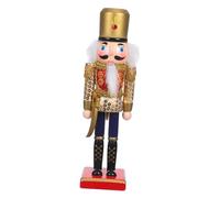 Sosoport Wooden Nutcracker Soldier Statue Classic Christmas Tree Nutcracker Figure Festive Xmas Wooden Decoration for Holiday Mantel Desktop Display