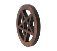 Sosoport Wooden Pentagram Wall Hanging Divination Toy Star Shaped Retro Style Home Decoration for Wicca Altars and Ceremony Rituals with Light Brown Finish
