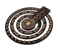 Sosoport Wooden Perpetual Calendar Craft Vintage Wall Hanging Ornament Natural Material Decor for Modern Retro Home Styles Easy Installation Unique Living Wall Art
