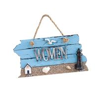 Sosoport Wooden Toilet Indicating Plate with Hanging Rope Female Male Bathroom Sign for Restroom Door Eco Friendly Decorative Wc Welcome Sign for Public and Home Use