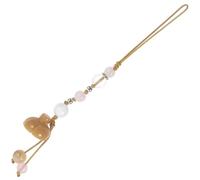 Sosoport Yellow Jade Agate Phone Strap Short with Watermelon Crystal and Aventurine Delicate Chinese Style Phone Chain Decorative Accessory for Car Key Keeps Small Items Safe and Handy