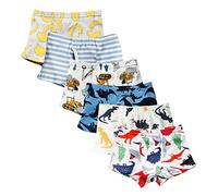 SOSOUL 6 Pack Boys Underwear Cotton Boyshort Children's Boxer Briefs Cartoon Dinosaur Printed