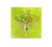 Sospiri Venezia Table Clock Murano Glass Silent Mechanism Decorated with Murrines and Gold Leaf Gift Handmade Made in Italy (14x14)