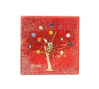 Sospiri Venezia Table Clock Murano Glass Silent Mechanism Decorated with Murrines and Gold Leaf Gift Handmade Made in Italy (14x14)