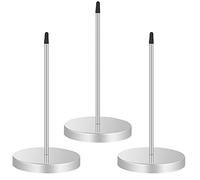 SOSPIRO 3pcs Receipt Spike Metal Bill Holder Straight Rod Spike Restaurant Receipt Note Holder with Round Stand for Restaurant Kitchen Office Hotel(Silver)