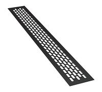sossai® Alucratis Aluminium Ventilation Grille (1 Piece) Rectangular Dimensions: 80 x 6 cm Colour: Black Powder Coated