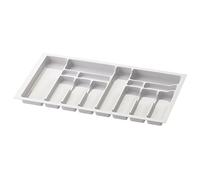 Sossai Divio Cutlery Insert for 90cm Wide Drawers, 83x49cm - Cutable, 14 Compartments, White, Plastic Cutlery Organizer