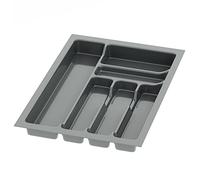 sossai® Divio Cutlery Tray for 40 cm Drawers, 33 x 49 cm (Width x Depth), Can Be Cut To Size, 6 Compartments, Colour: Anthracite, Cutlery Tray Organiser System