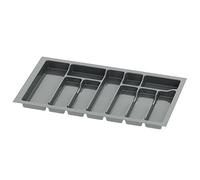 sossai® Divio Cutlery Tray for 80 cm Drawers, 73 x 43 cm (Width x Depth), Can Be Cut To Size, 10 Compartments, Colour: Anthracite, Cutlery Tray Organiser System