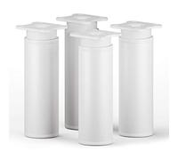 sossai® MFR1 Designer Furniture Feet Height Adjustable Set of 4 Round Profile Diameter 40 mm Colour: White Height: 120 mm (+20 mm) Material: Aluminium | Wood Screws Included
