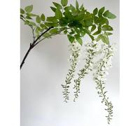 Sostter Artificial White Wisteria Spray 180Cm In Soft White Soft White One Size