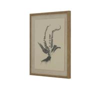 Sostter Beaded Frame Spleenwort Fern Wall Art In Linen In Cream Cream One Size