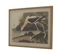 Sostter Beaded Linen Art Print With Avocet Bird Design In Natural Natural 81cm x 49cm