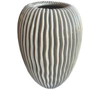 Sostter Beige Linear Pattern Large Vase In Light Beige Light Beige One Size