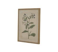 Sostter Borage Linen Wall Art with Beaded Wooden Frame in Natural Sostter Natural