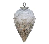 Sostter Coffee Ombre Glass Pine Cone Ornament in Cream Sostter Cream